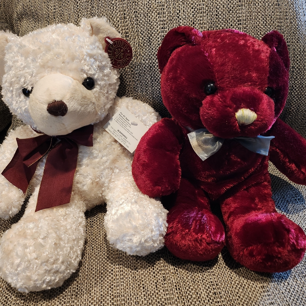 Dan Dee Collectors Choice Bear Duo - Cream and Red